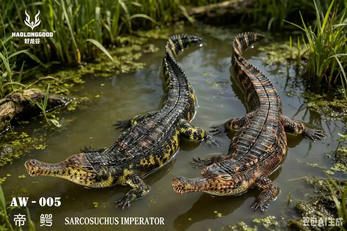 Фото Новинка в наличии: HAOLONGGOOD AW-005 Sarcosuchus imperator — игрушка-модель древнего доисторического животного, крокодила. №4