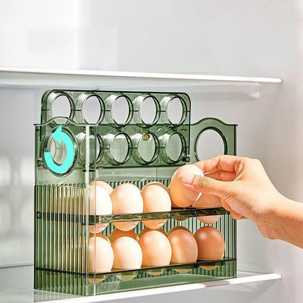 

30 Grid Egg Storage Box Egg Case Holder Large Capacity Chicken Egg Storage Container Transparent with Handle for Kitchen