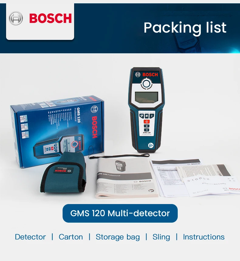 Bosch GMS 120 Многодетекторный сканер стен деревянный металлический детектор живой