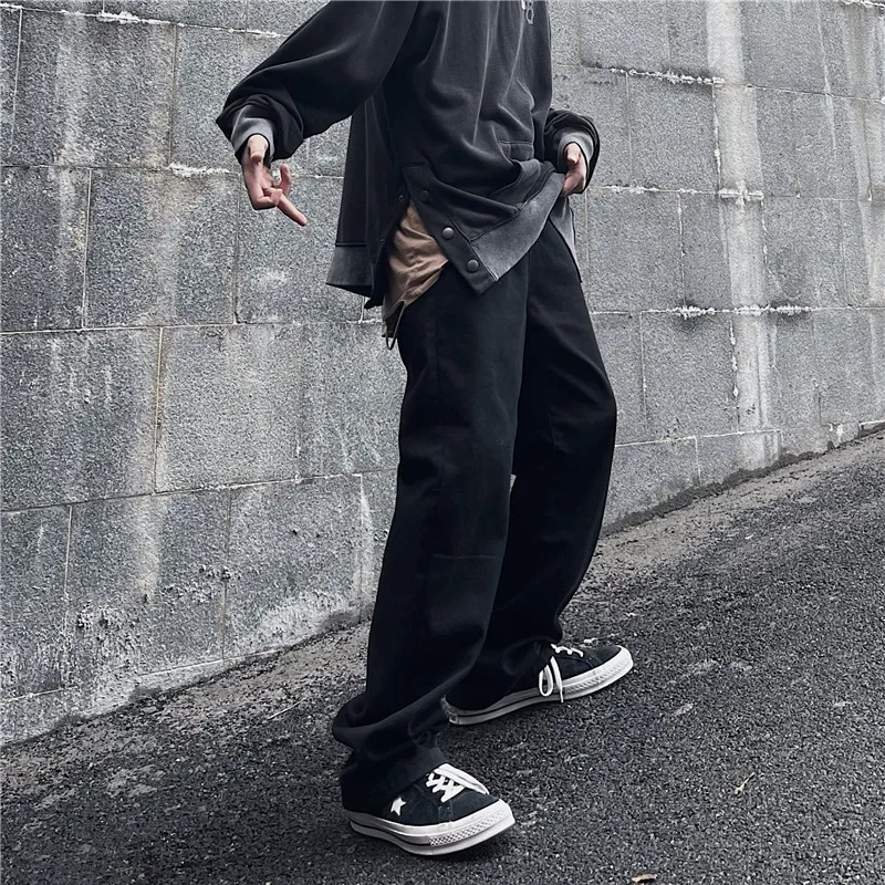 Men Jeans Autumn Male Trousers Cozy Breathable Retro Loose All-match Korean Trendy Streetwear Students Ulzzang Chic Wide Leg 3XL