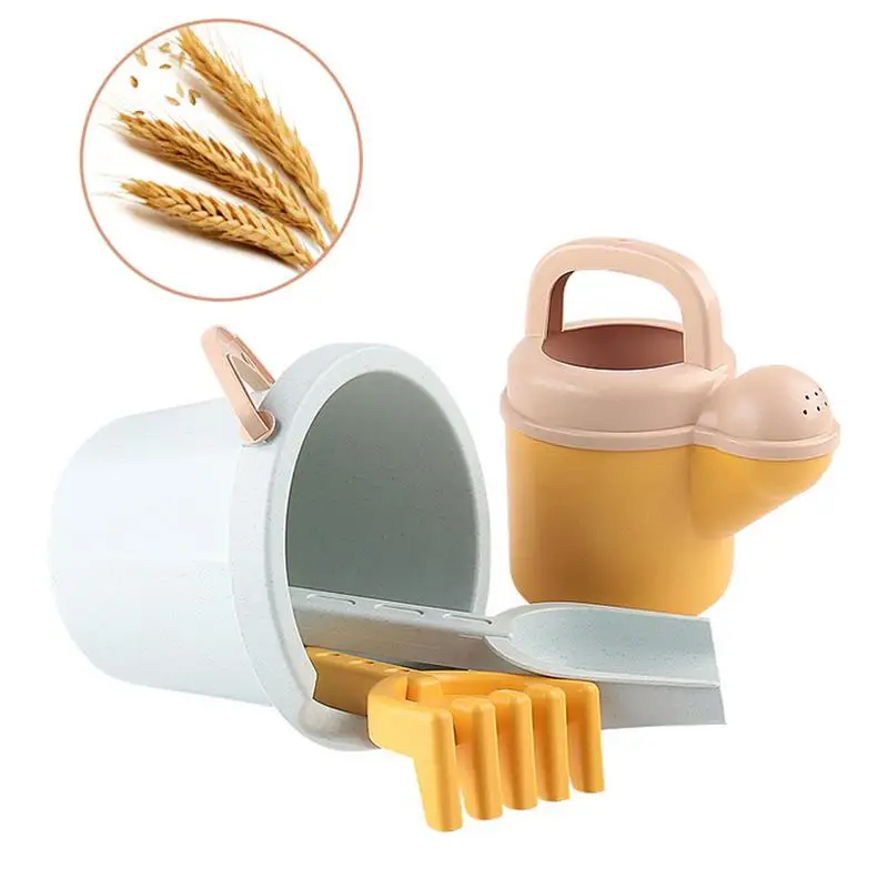 

Children Summer Toys Seaside Wheat Straw Beach Toys Bucket Spade Shovel Rake Water Tools Set For Kids Toys Fun Shovel Molds