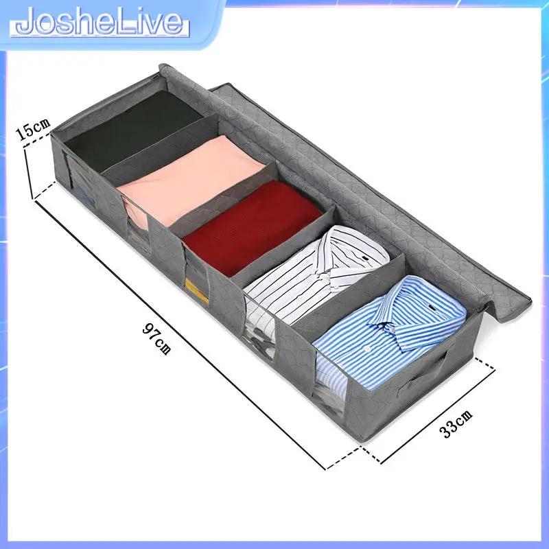 

Non Woven Fabric Bed Bottom Storage Box Wardrobe Clothes Dustproof Moisture Proof Finishing Folding Quilt Storage Bag