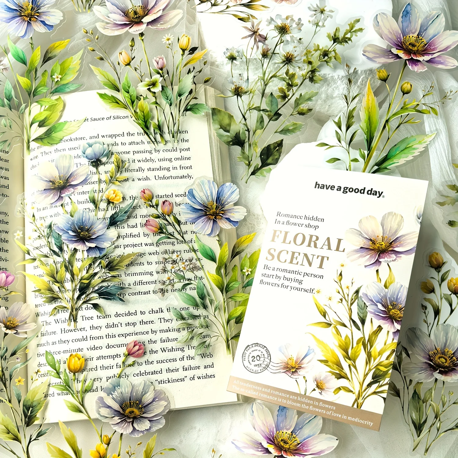 

Декоративные наклейки с цветами, пластик, 20 шт