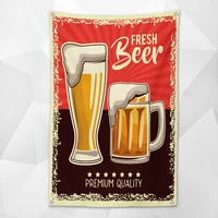 fresh beer vintage beer day poster canvas painting bar wine cellar cafe home decoration shabby chic wall art banner flag mural