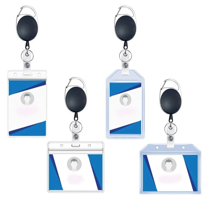 

1Pcs PVC Card Holder Unisex Doctor Nurse Exhibition Pull Key ID Name Card Badge Holder Retractable Badge Card Holder Bag Case