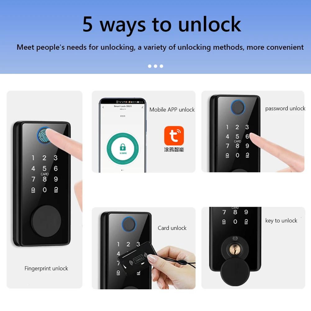 

Bluetooth-compatible Smart Card Digital Code Lock Aluminum Alloy Electronic Door Lock Keyless Entry Anti-theft with Key for Home