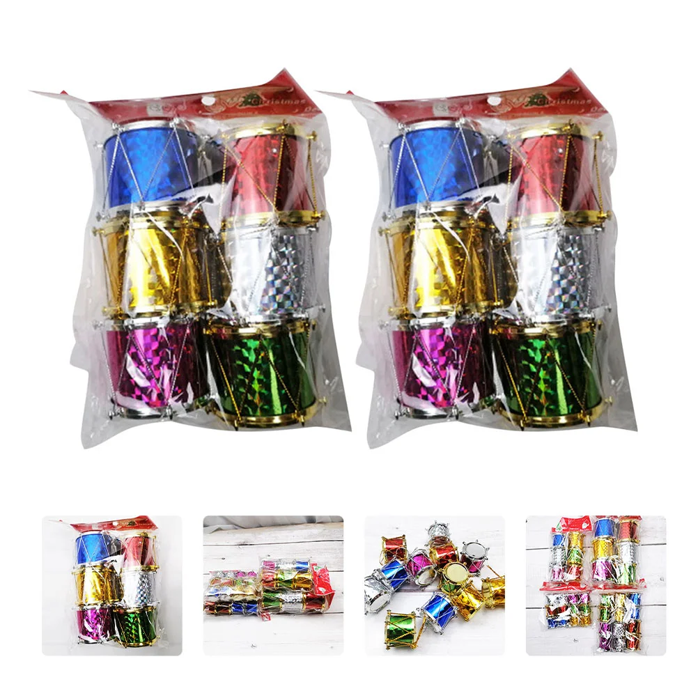 

12 PCS Christmas Balls Prom Decorations Drum Xmas Tree Drums Optional Mini Paper