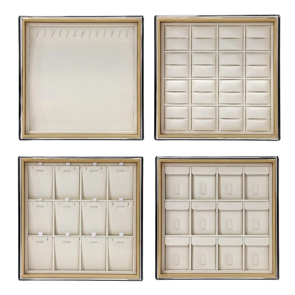 

Leather Jewelry Tray Earring Bracelet Display Holder Organizer Box