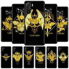 Black Case For Xiaomi Mi Poco X3 NFC M3 F3 10T Pro Celular Soft Casing 11T 9T Note 10Lite F1 A2 Phone Cover Animes Saint Seiya