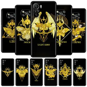 black case for xiaomi mi poco x3 nfc m3 f3 10t pro celular soft casing 11t 9t note 10lite f1 a2 phone cover animes saint seiya free global shipping