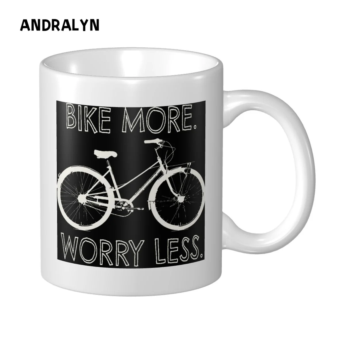 

Bike More Worry Less Mug 330ml Ceramic Creative Milk Tea Coffee Mugs Funny Friends Birthday Gift