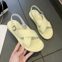 ladies flip flops beach slippers flat slippers thick sole hollow out 2022 summer casual sandals bathroom non slip womens shoes