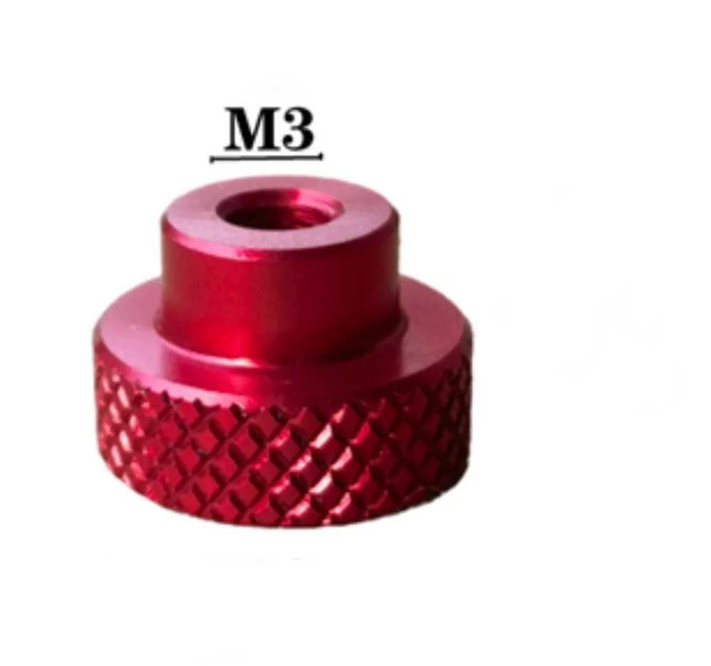 

2pcs OD:20mm Thread Thread M3 Knob Round Knurling For Red Aluminum Hand Wheel Slide