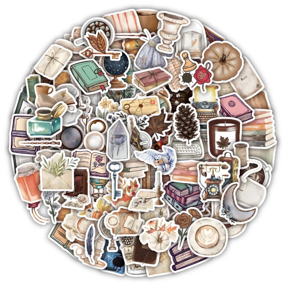 

120Pcs Retro European Style Stickers Nostalgic Waterproof Decals for Suitcase Hand Account Water Bottles Laptop Decoration