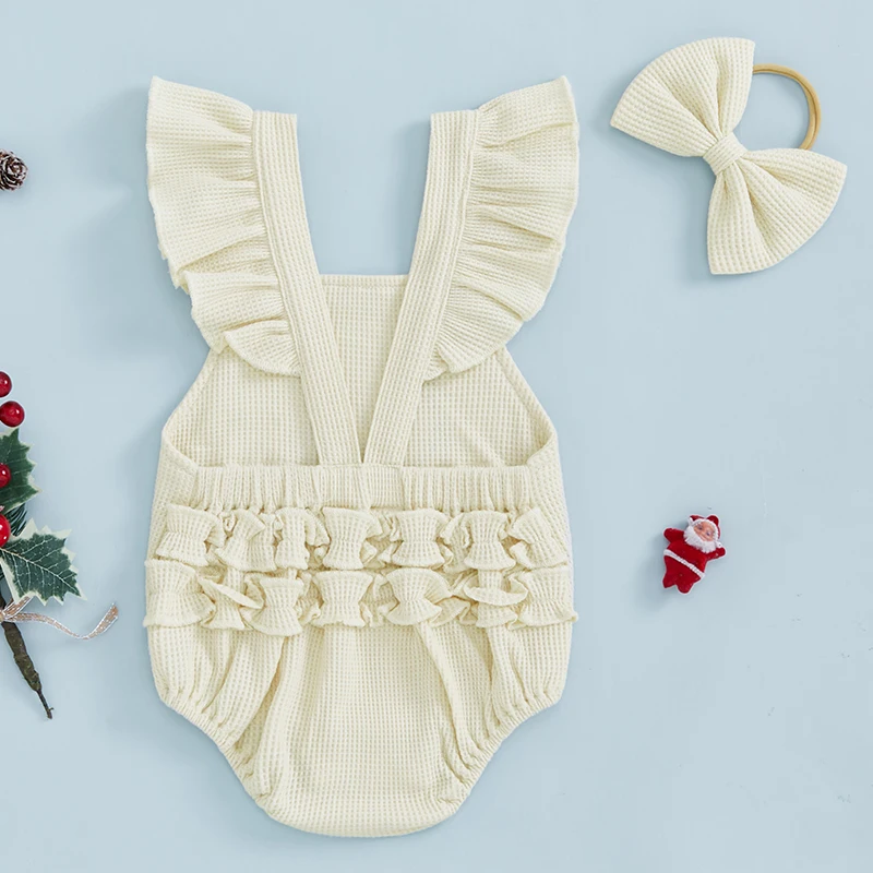 Комбинезоны для маленьких девочек рождественская одежда осенние боди со