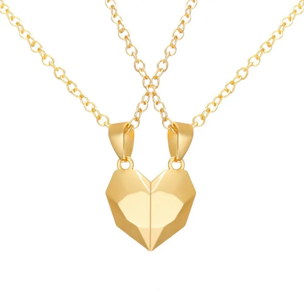 

Alloy Necklace Fine Workmanship Pendant Necklace Pendant for Dating Heart Magnetic Matching Two Souls One Heart Necklaces for Da