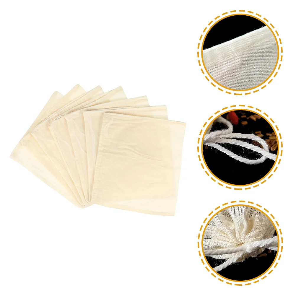 

50 Pcs Spice Bag Drawstring Tea Filter Bags Cold Brew Coffee Cotton Gauze Strainer