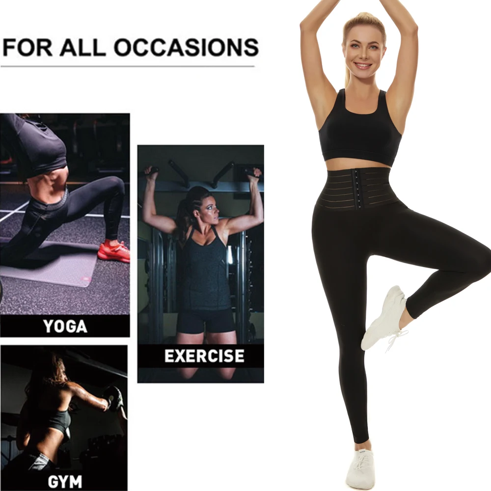 NINGMI Waist Trainer Shaper Pants Women High Waist Shapewear Leggings Butt Lifter Tummy Control Legging Pants