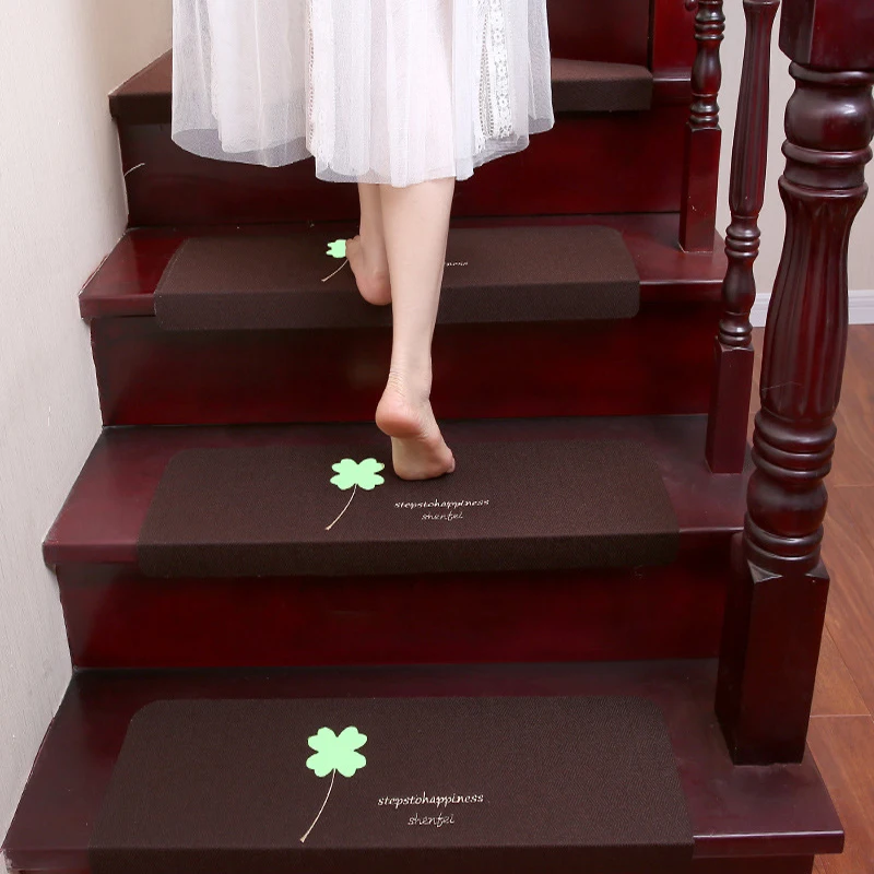 

5PCS/set Luminous Stair Carpet Rug Soft Stair Stepping Carpet Mats Self Adhesive Stair Carpet Set Protector Mats for Kids Pets