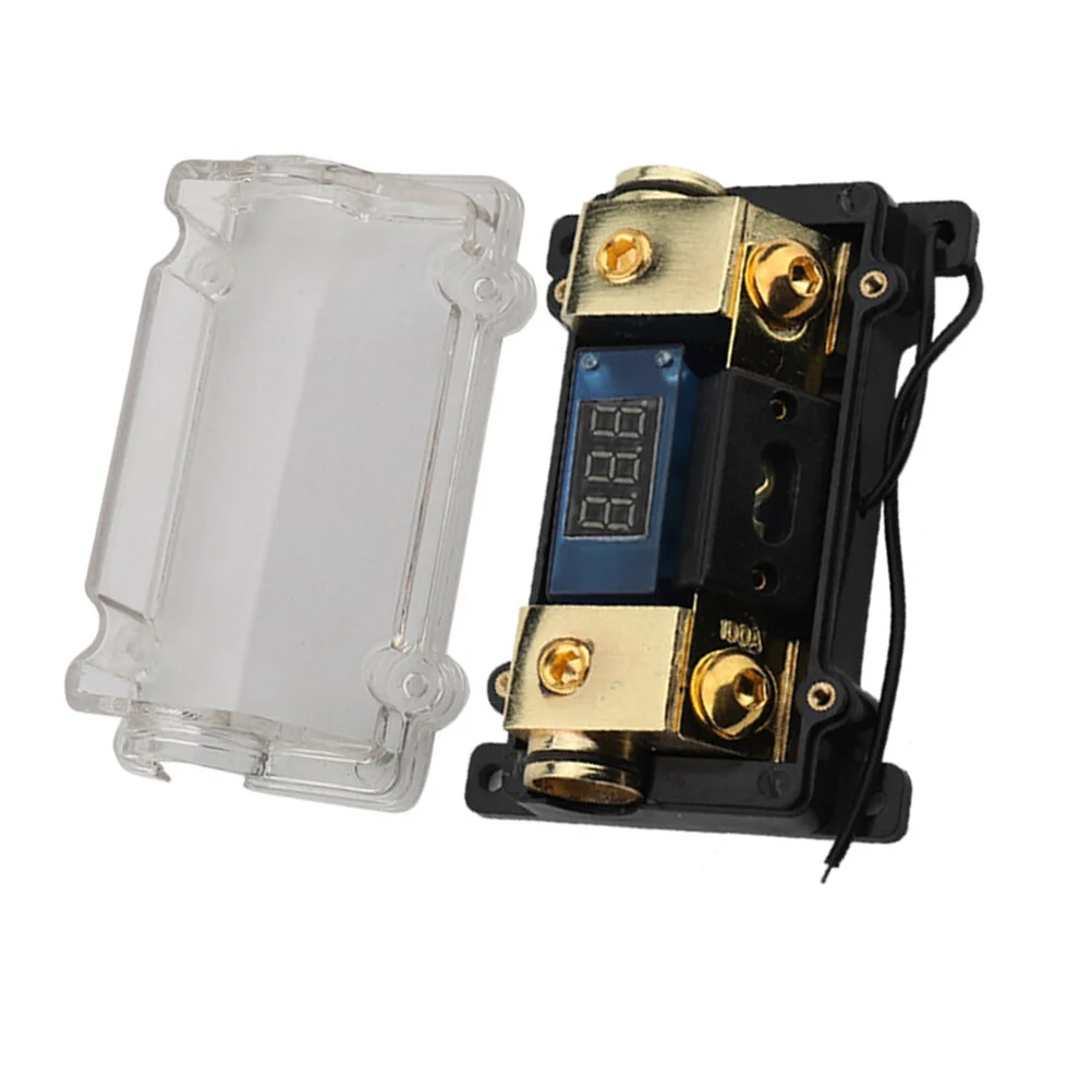 

1Pc Car Stereo Audio Fuse Holder with LED Display Digital Voltage Car Accessory