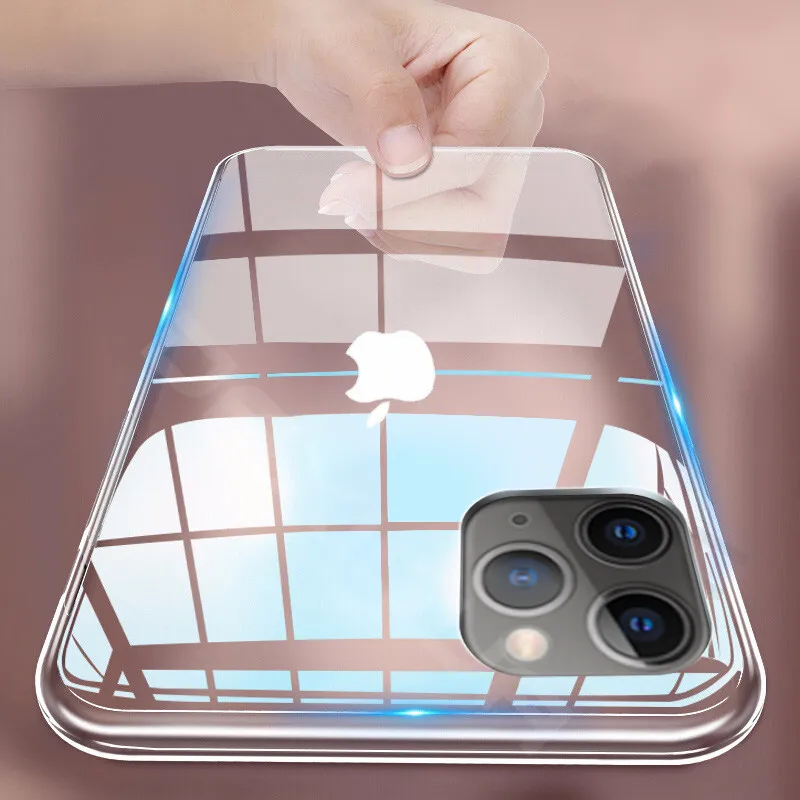 

Transparent Clear Case For iphone11 Pro Max XR Xs Max 7 8 plus 6s plus 5s 5 Simple Solid Color Soft Silicone Case cover