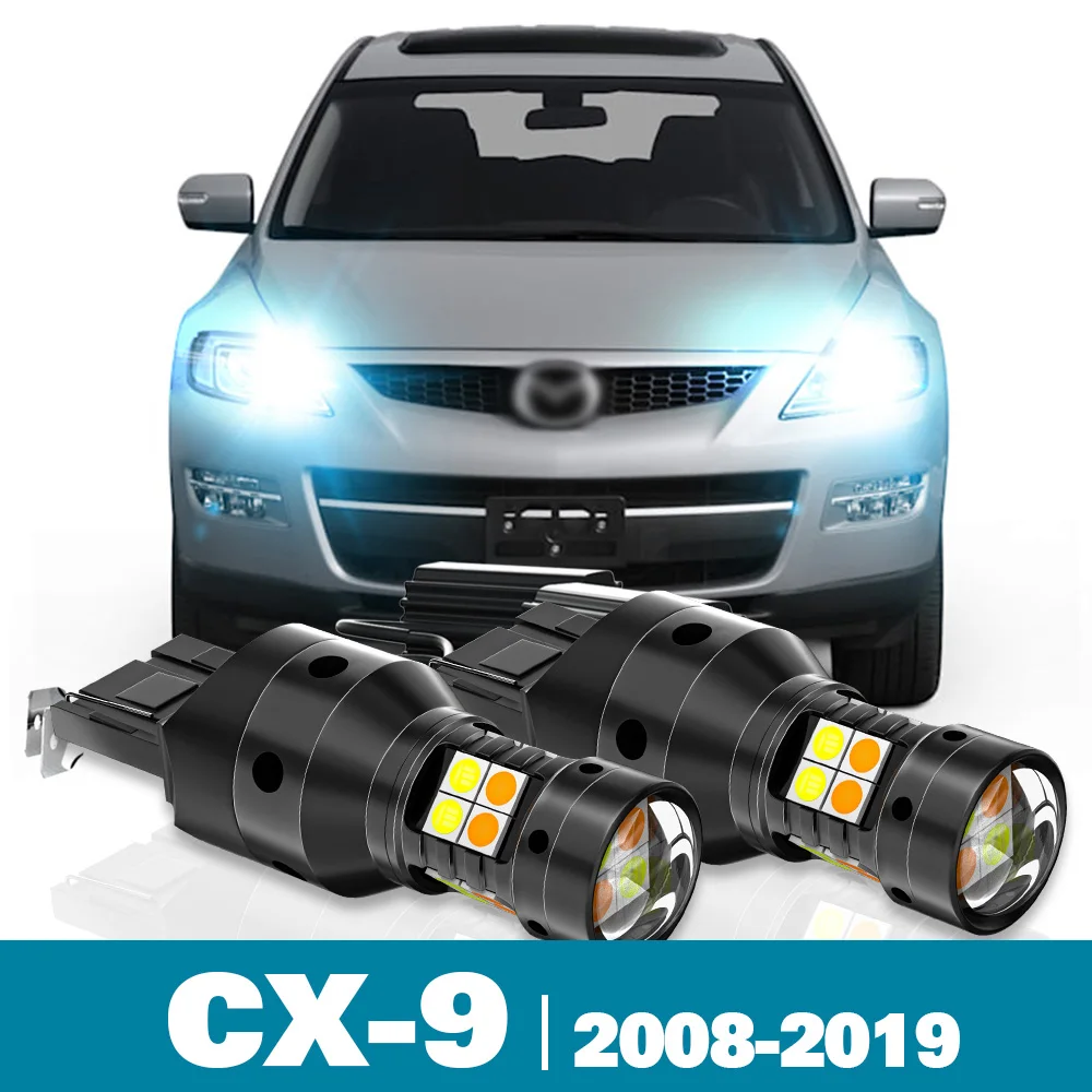 

2pcs LED Dual Mode Turn Signal+Daytime Running Light DRL For Mazda CX-9 CX9 Accessories 2008-2019 2013 2014 2015 2016 2017 2018