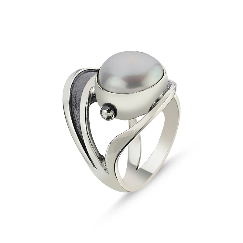 

Silver 925 Sterling Pearls of Handwork Ring