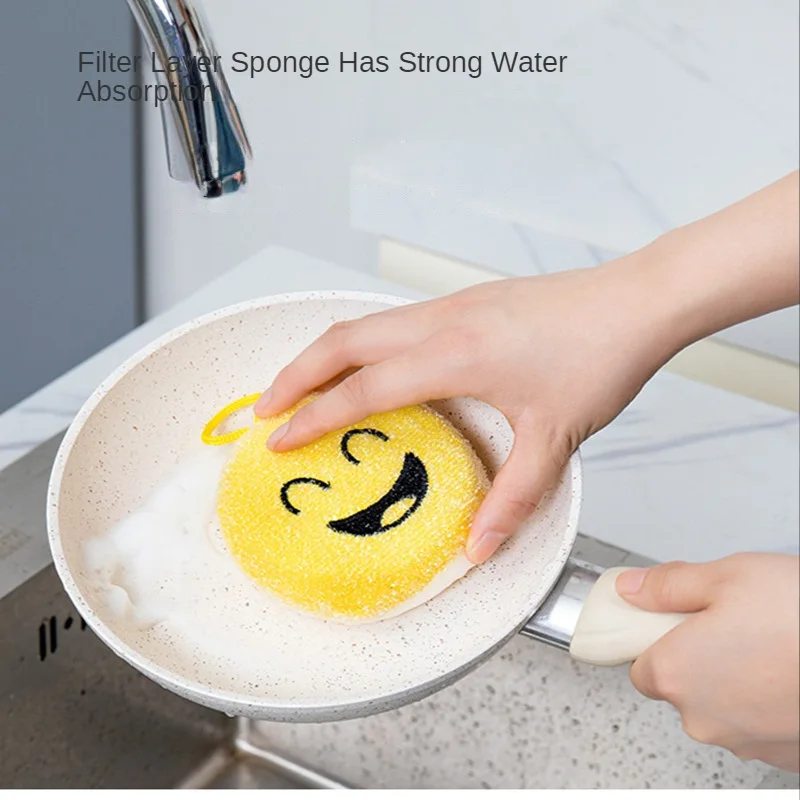 

4pcs Kitchen Cleaning Sponge Double Magic Decontamination Scrubber Sponges Dish Washing Cloth Scouring Pads Kitchen Accessories