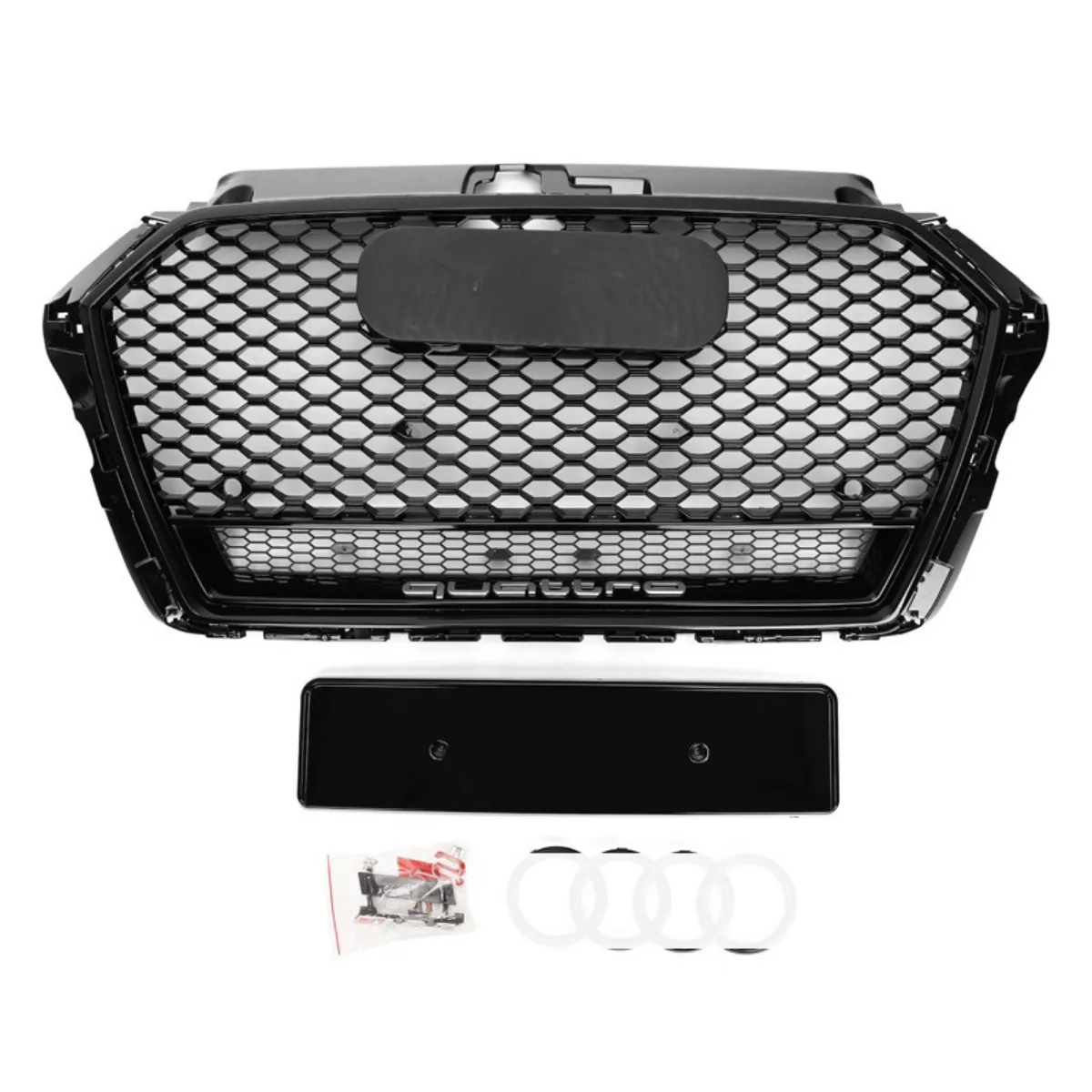 Подходит для Audi A3S3 модернизация и RS3 Sport черная рыцарская решетка с сотовой