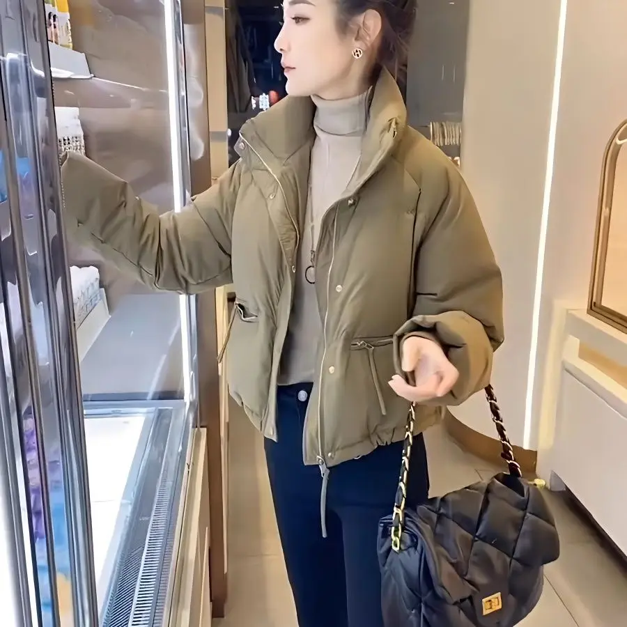 Women White Duck Down Jacket Casual Loose 2023 New Autumn Winter Warm Outwear with Stand Collar Korean Style Coat Ladies M16