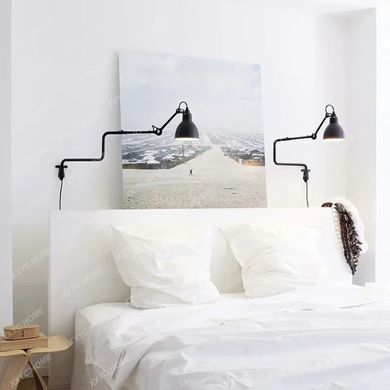 Винтажный настенный светильник E14 черный желтый хромированный белый серый