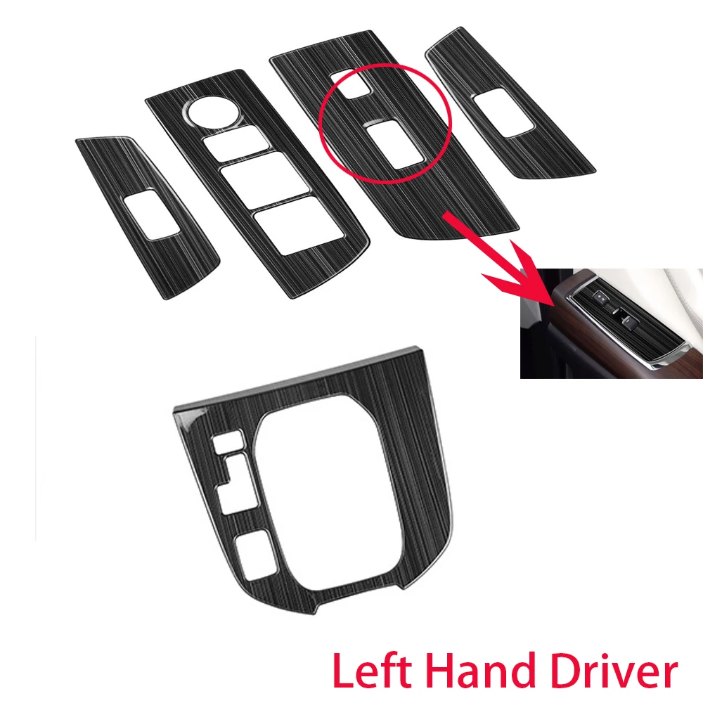 

RHD LHD для Mazda CX9 CX-9 2022 2023, черная щетка, переключатель подъема внутреннего окна, кнопка, панель, накладка, панель переключения передач, аксессуары