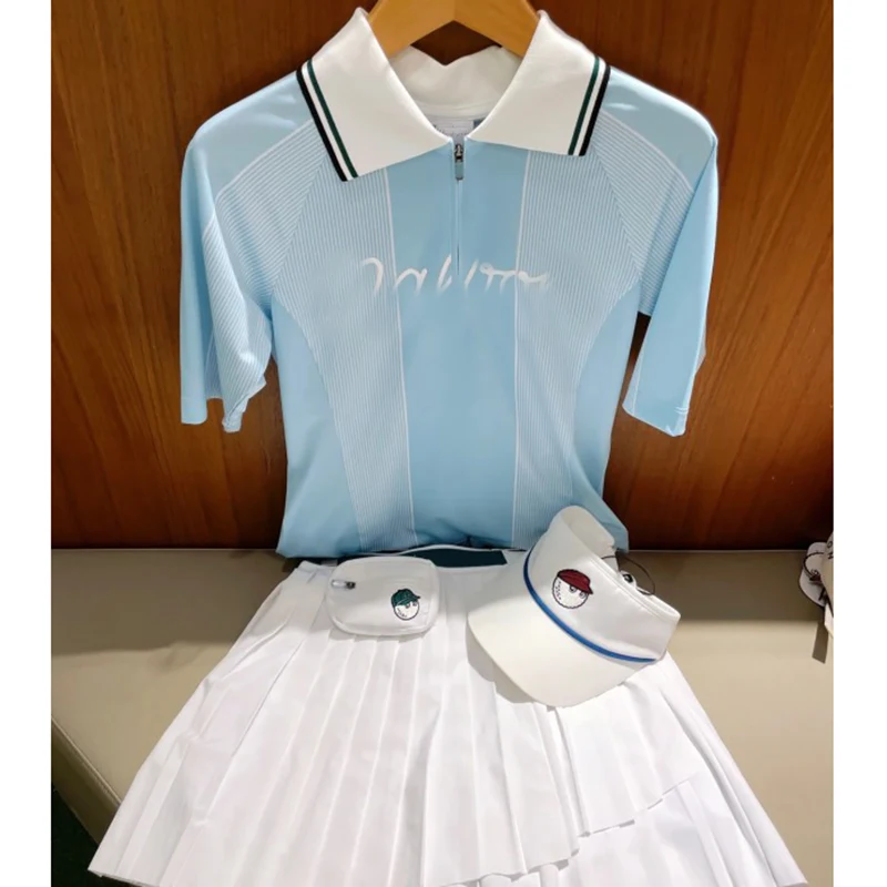 

Golf fashion ladies short-sleeved temperament lapel trend design comfortable and versatile outdoor sports GOLF training t-shirt