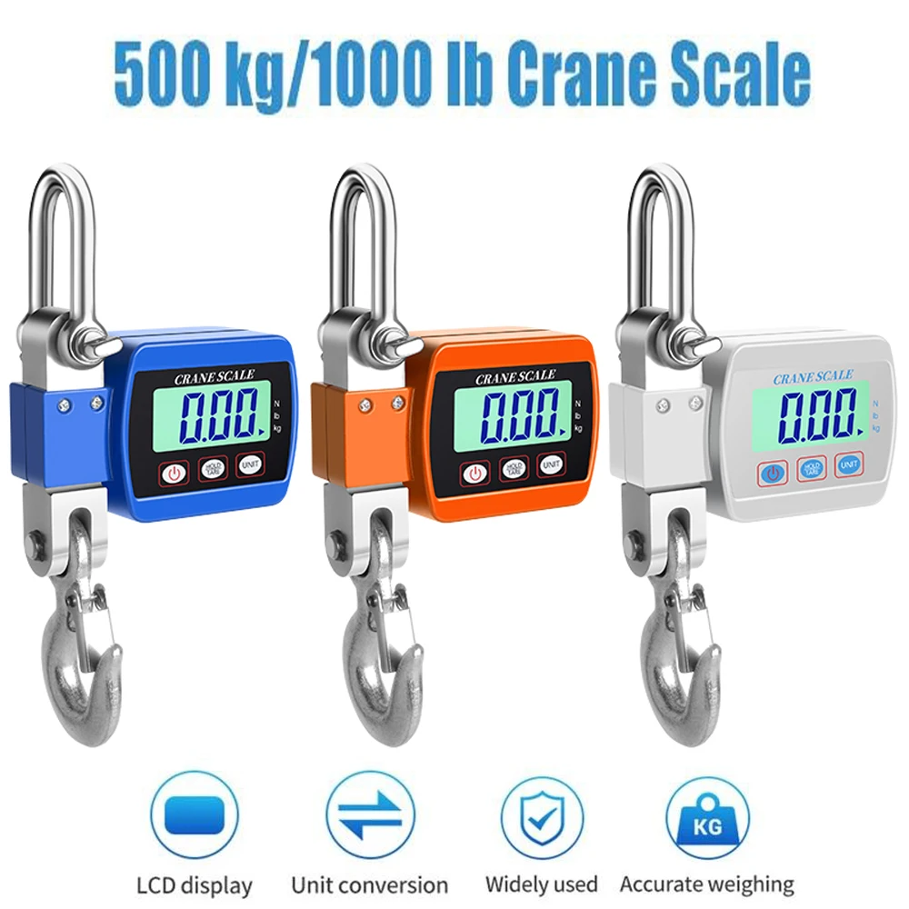 

Подвесные электронные весы для рыбалки с краном, Ручные Цифровые весы для рыбалки на открытом воздухе 1100lb/500 кг, мини-фотообои