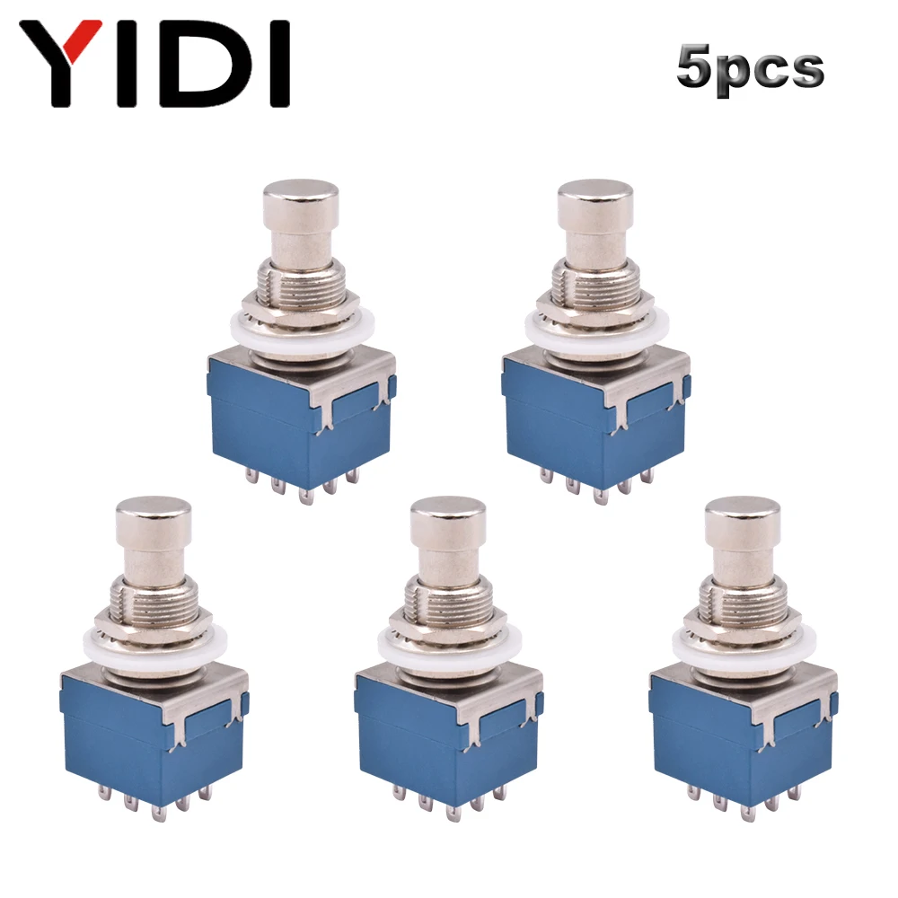 

Ножной переключатель YIDI 9-контактный 3PDT синего цвета