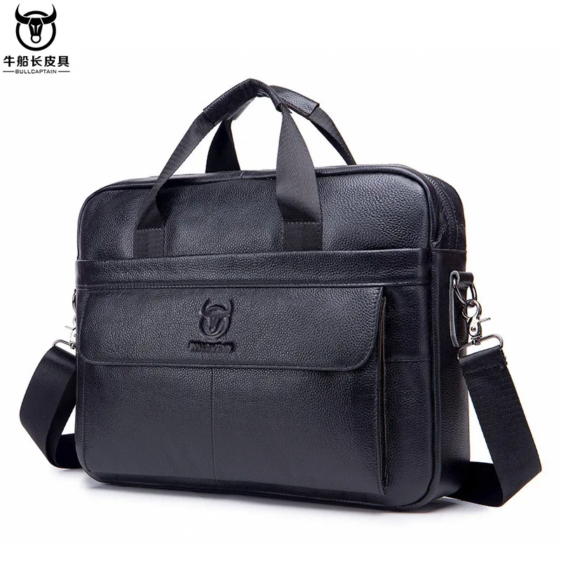 

Captain cow leather men's trend leather business briefcase first layer cowhide computer portable shoulder messenger bag