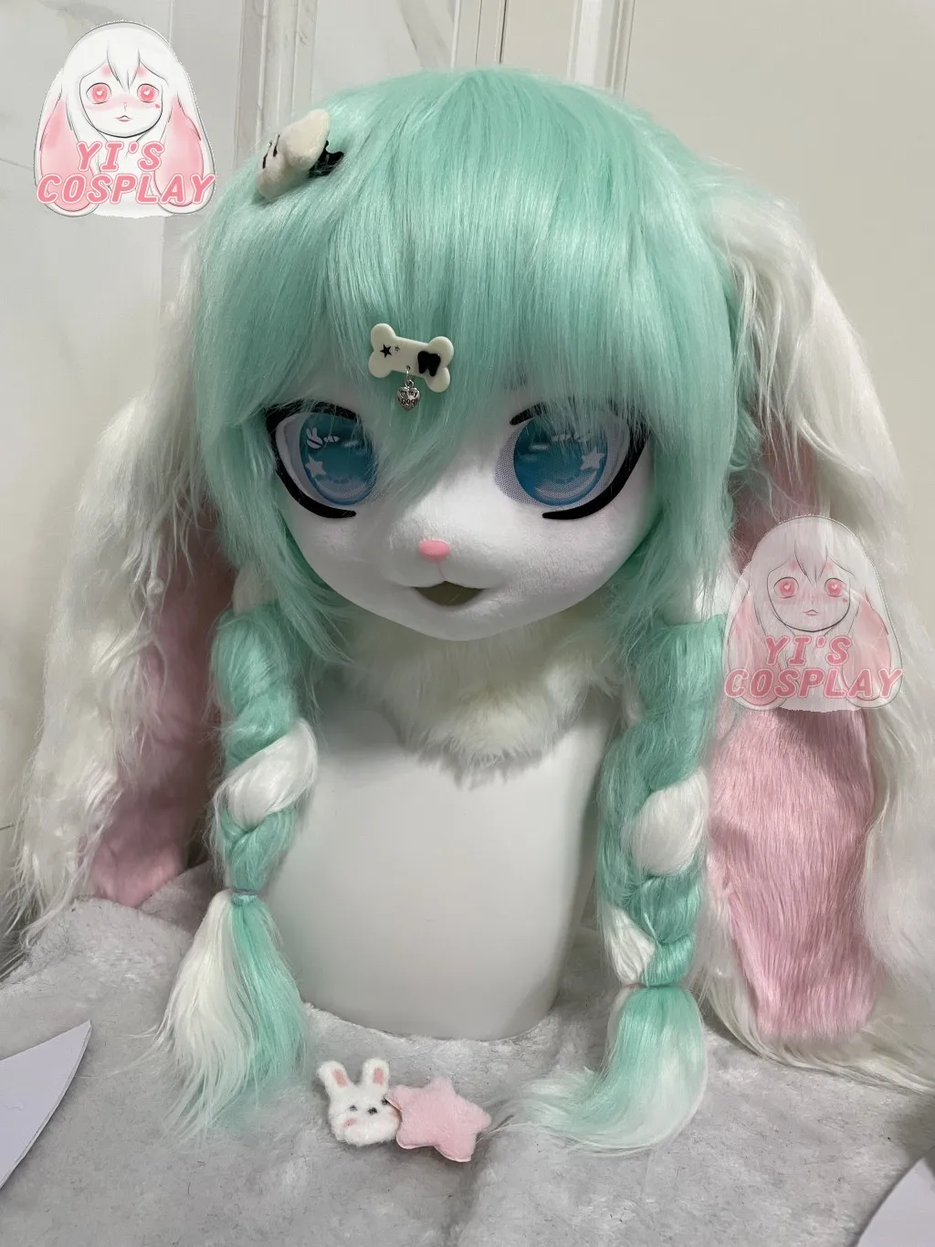 Yis косплей в продаже Просто одна левая пушистая голова кигуруми Kemono Fursuit