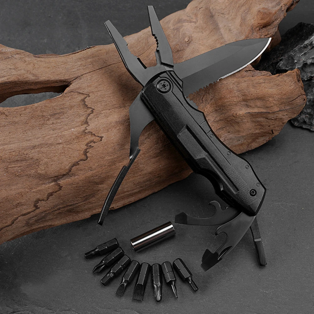

11 In 1 Outdoor Multi-function Stainless Steel Pliers with Screwdriver Head Mini Portable Knife Camping Folding Pliers