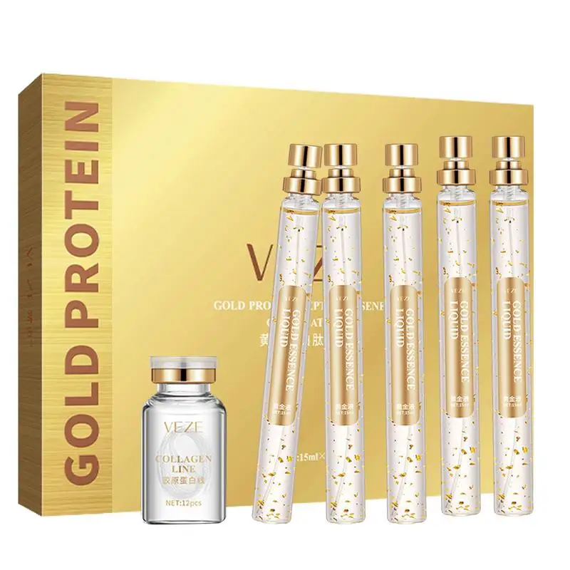 

Protein Peptide Facial Essence Set Soluble Protein Thread And Nano Gold Essence Combination Revitalize Moisturize And Plump Skin