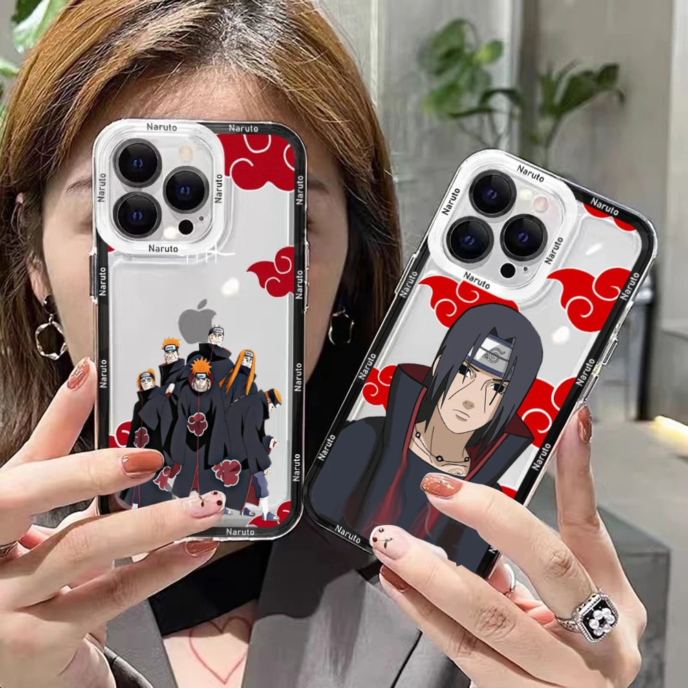 Чехол для телефона с аниме Наруто Учиха Итачи Саске для iPhone 15 14 13 12 Mini 11 Pro Max X XS 8 Plus, мягкий силиконовый прозрачный чехол