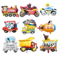cartoon car balloons fire truck car tank transports vehicle foil balloon bus children gifts birthday party decorations globos