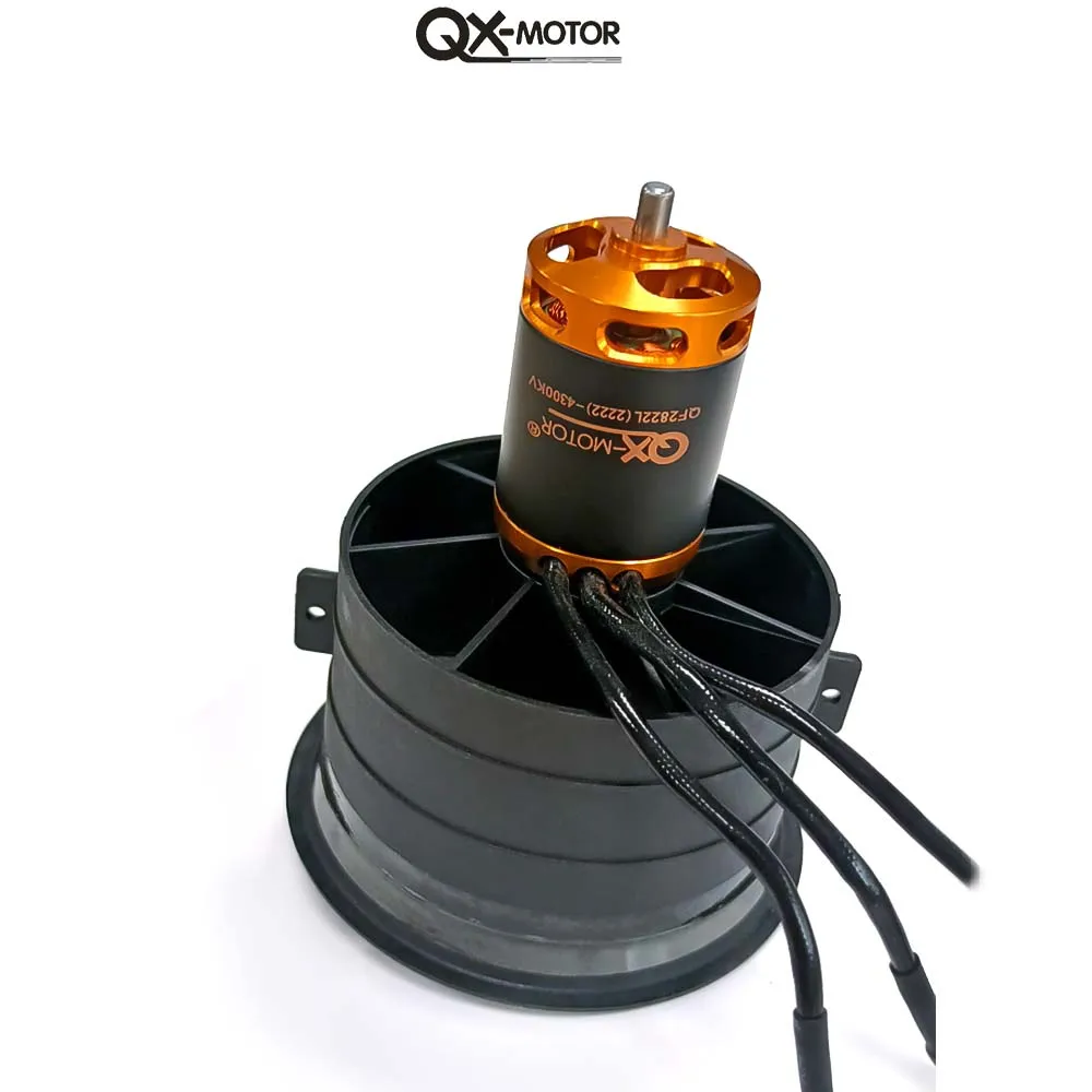 Фото QX-Motor 64 мм EDF 12 лопастей канальный вентилятор CW CCW с бесщеточным двигателем QF2822 2100KV 2300KV 3300KV 4300KV для деталей игрушек RC Jet Plane №3