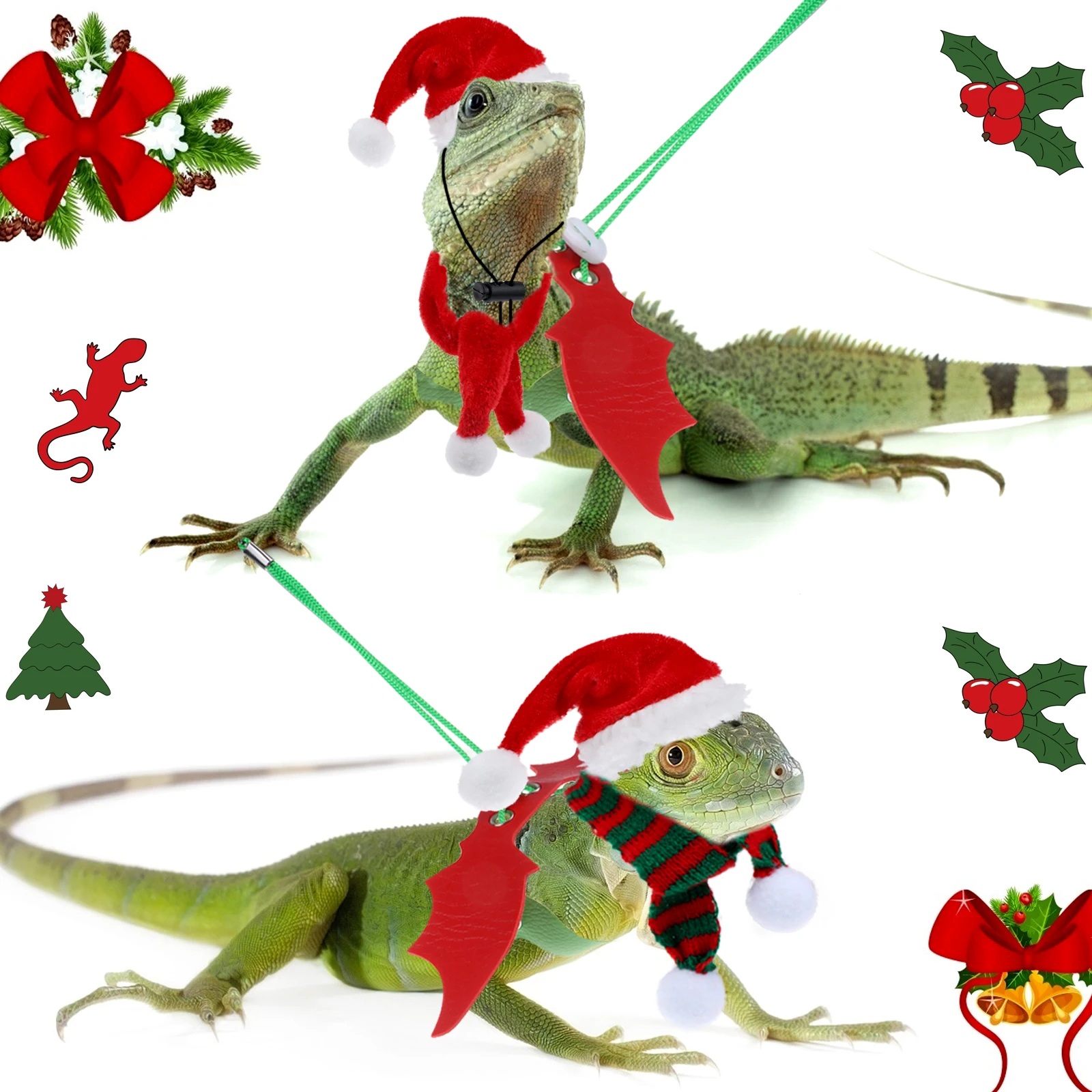 

Lizard Christmas Traction Rope Small Pet Festival Climbing Pet Out Leather Wing Traction Belt Walking Lizard Rope For Festival