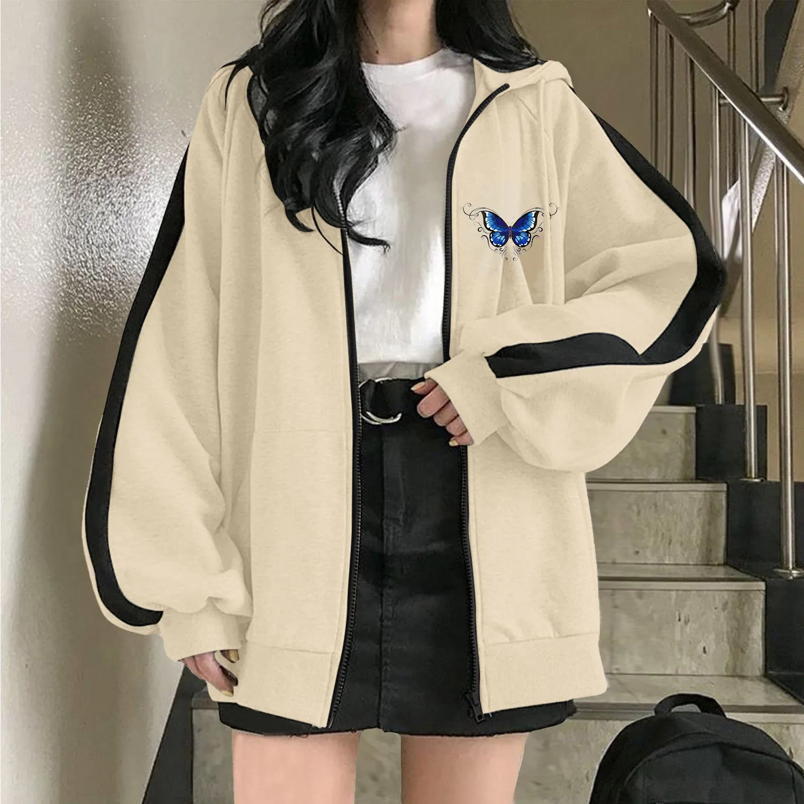 

Женская флисовая толстовка на молнии, с длинным рукавом