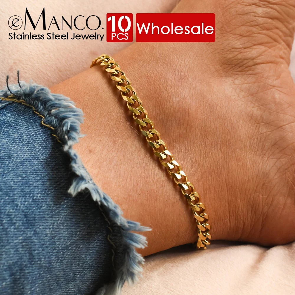 Браслеты на лодыжку для мужчин и женщин eManco анклеты из нержавеющей стали в стиле