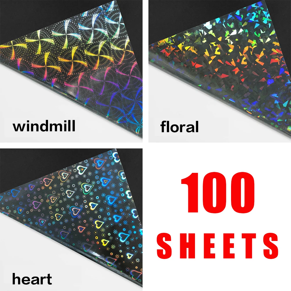 

100 Sheets Cold Lamination Film A4 Size Self Adhesive Laminating Film Cold Paper Hologram Film for Photo Paper Card DIY Overlay