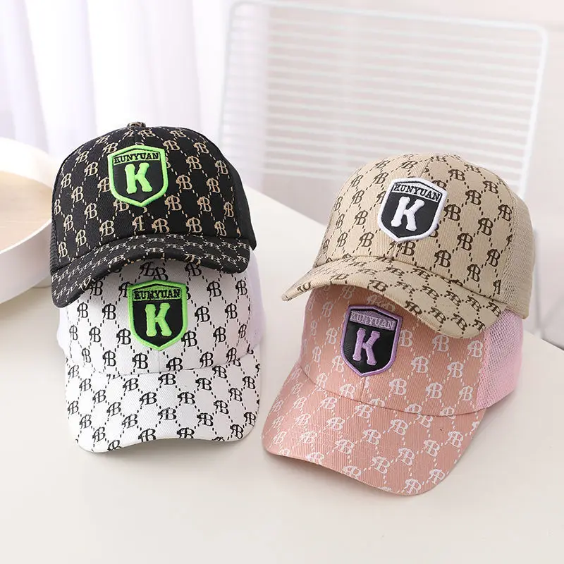 

Boy Girl Classic Style K Baseball Hats Summer Children's Mesh Baseball Cap Outdoor Sun Hat Peaked Caps For 2 To 7 Years Old