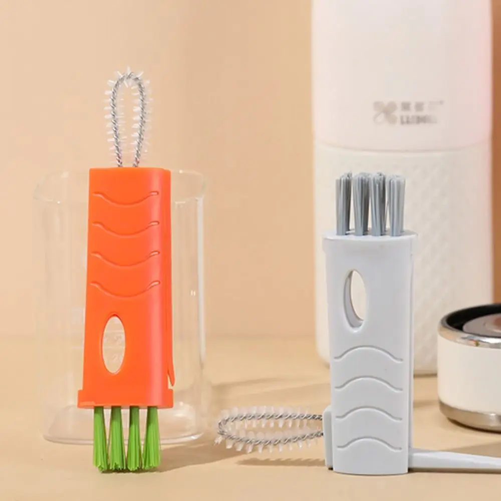 Three-in-One Groove Brush Multi-functional Food Grade Milk Bottle Brush Cup Scrubber Cleaning Tool Glass Cleaner