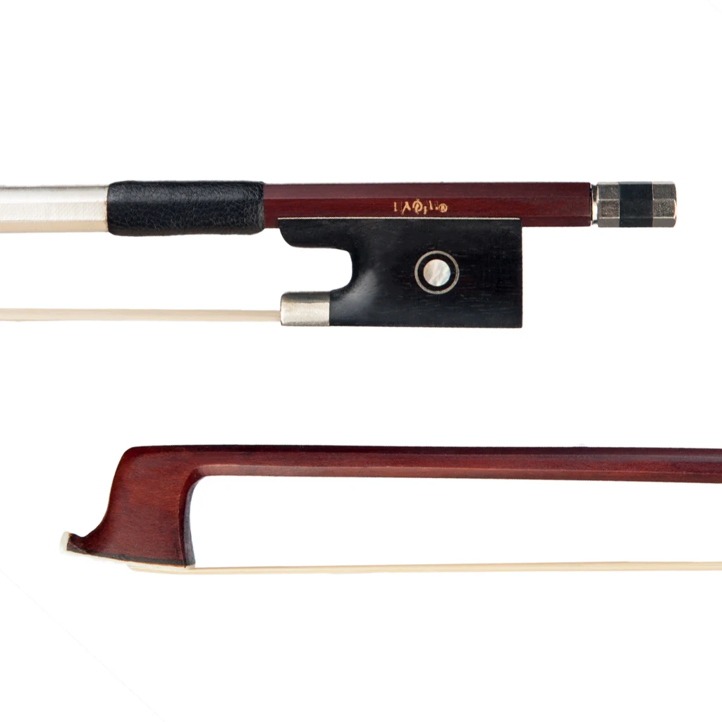 NAOMI 4/4 Violin Bow Brazilwood Bow Octagonal Stick White Mongolia Horsehair Ebony Frog W/ Paris Eye Inlay