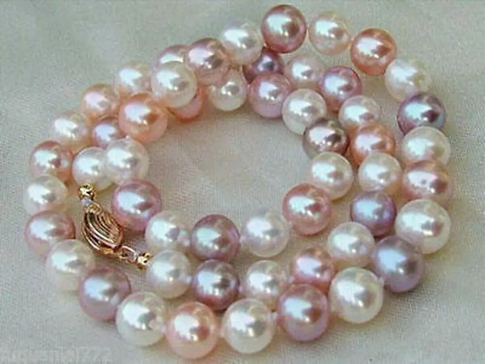

Очаровательное ожерелье из натурального белого, фиолетового, розового жемчуга 8-9 мм, 18 дюймов